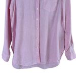 L.L.Bean  100% Linen Button Up Shirt in Pink, Size Medium‎ Photo 6