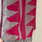 Geometric print chiffon scarf Pink Photo 2