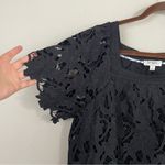 Umgee  Black‎ Floral Lace Square Neck Top Size Medium Photo 5