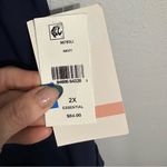 Julian Taylor  Navy Blue Flutter Sleeve Ruffle Hem Shift Dress Plus Size 2X Photo 3