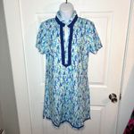 CABANA LIFE Twill Tape Mini Dress Upf 50 Nautical Sailboat Caftan Blue L NWT Size L Photo 2