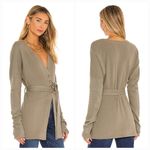 Tularosa  Belted Cardigan in Olive Green Photo 1