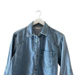 ZARA NWOT  Denim Blue Long Sleeves Button Down Algodon SZ S # 1681 Photo 4