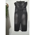 Jaded London NEW  Liberty 2 In 1 Detachable Denim Black Midi Dress Large 12 Goth Photo 5