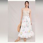 Place Nationale Seaside Linen Maxi Skirt size Small Green Size 4 Photo 5