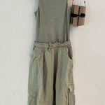 Tractr Green Ribbed Tank Pullover Cargo Midi Dress Small NWT Photo 4