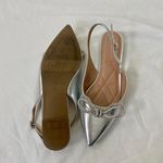 BCBGeneration  Kristin Flat Coquette Preppy Silver Slingback Bow Ballerinas 7.5 Photo 5
