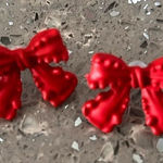Beautiful Red Bow stud earrings Red Photo 0