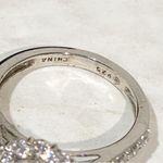 Swavorski Swarovski Sterling Silver 925 Platinum Flower Halo Ring Band Set Size 6 NEW Photo 3