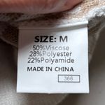 Checkerboard Beige White Print Drop Shoulder Round Neck Sweater Medium Heavy Photo 4