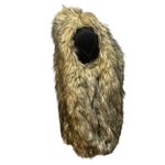 Merona Tan/Cream/Gray Faux Fur Fully Lined Open Front Vest- SZ. Small Warm Cozy Photo 9