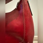 Fossil  Vintage Red Leather Shoulder Handbag contrast stitching Key included Photo 11