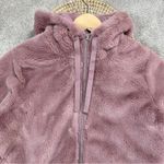 Athleta Ritual Jacket Winter Coat Hooded Full Zip Longsleeve Mauve Faux Fur M Photo 4