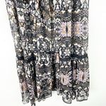 EASEL Black Floral Sheer Lace Inset Double Front Ties Kimono Cardigan Medium Photo 9