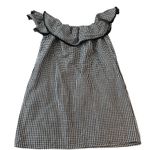 Tommy Bahama Black Gingham Dress Off Shoulder Ruffle Trim Casual Mini Medium Photo 1