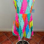 CeCe  Neon Geometric Print Flare Dress Photo 3