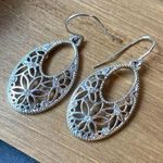 Silver floral drop dangling earrings Silver Photo 0