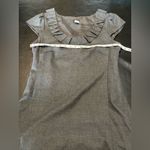 J.Crew ruffle neck black wool shift dress size 6 Photo 7