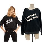 Wildfox Monday Mourning Sweatshirt Pullover Top Fleece Black Gray Size XS Photo 1