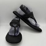 Sanuk  Sandals Womens 9Yoga Flat‎ Thong Slingback Black/grayFabric Casual Comfort Photo 5