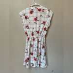 Sweet Rain Women’s White Pink Floral Checker Print Short Sleeve Mini Dress Small Photo 7