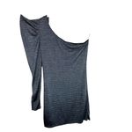 Arden B Blue Gray Striped Shimmery One Long Puff Sleeve Bodycon Mini Dress Sz L Size L Photo 1