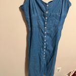 & Other Stories & OTHER STORIES Fit and Flare Denim Dress Open Tie Back- Size 12 Photo 5