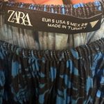 ZARA blue ditsy shirred square neck crop blouse Photo 5