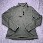 The North Face Women's Sweater Large Green Shawl Collar Fleece Lined Sweater Photo 0