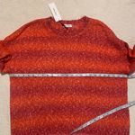 Calvin Klein Orange & Pink Striped Knit Wool Blend Long Sleeve Crew Neck Sweater Photo 4
