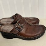 EastLand Mae 6M Brown Leather Clogs Mule Chunky Buckle Cottagecore Comfort Shoe Photo 2