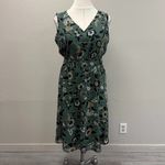 Ann Taylor  Green Floral Midi Dress - New - Size XL Photo 2