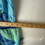 Hale‎ Bob XS Tall Blue Green Boho Maxi Dress Tie Neck Beach Vacation Resortwear Photo 9
