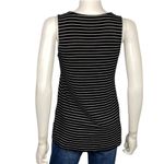 White House | Black Market  Rhinestone Striped V Neck Tank Top Small Black White Photo 3