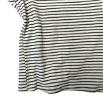Striped Cropped Baby Tee Henley Women's Size Large White and Black Photo 3