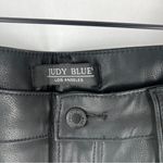 Judy Blue ‎ Faux Leather Black Tummy Control High Rise Straight Leg Pants Size 32 Photo 4