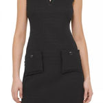 Karl Lagerfeld Paris Sleeveless Black Tonal Tweed Pocket Sheath Dress 10 Photo 0