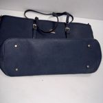 Rowallan Large Old Money Minimalist Navy Blue Canvas Tote Purse Photo 14