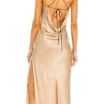 Weekend Stories Gabrielle Midi Dress Small In Champagne Satin NWT Sleeveless Photo 1