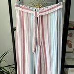 Anthropologie Cloth & Stone by Rita White Blue Pink Wide Leg High Rise Pants M Photo 1