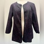 Chico's Chico’s Geo Floral Reversible Embroidered Quilted 100% Cotton Jacket Size 1/M Photo 8