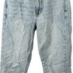 American Eagle Light Wash Mom Jeans 00 XS Extra Short High-Waist Cropped Photo 3