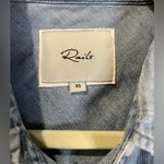 Rails  Valerie Denim Chambray Tie Front Shirt Blue Floral Patch Boho Chic XS‎ Photo 1