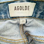 AGOLDE 90's Mid Rise Loose Wander Light Wash Destroyed Crop Size 24 Photo 3