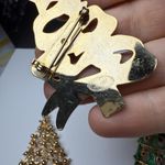 Christmas Tree Holiday Lot Of 3 Brooch Pin Gold Tone Photo 11