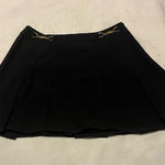 H&M Black Pleated Mini Skirt Gold Chain Hardware S Photo 0