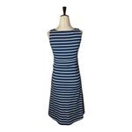 Eddie Bauer  Blue And White Striped Sleeveless V Neck Fit And Flare Dress Size S‎ Photo 2