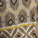 Chico's  Butter Rum Diamond Artisian Beaded Embroidered Jacket Size 3 XL Linen Photo 2