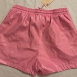 Entro  Pink Pleather Shorts Drawstring Pockets Faux Leather Barbie Small NEW READ Photo 1