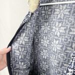 Talbots Women's Vest Medium Blue White Fair Isle Knit Faux Fur Collar Zip Front Photo 4